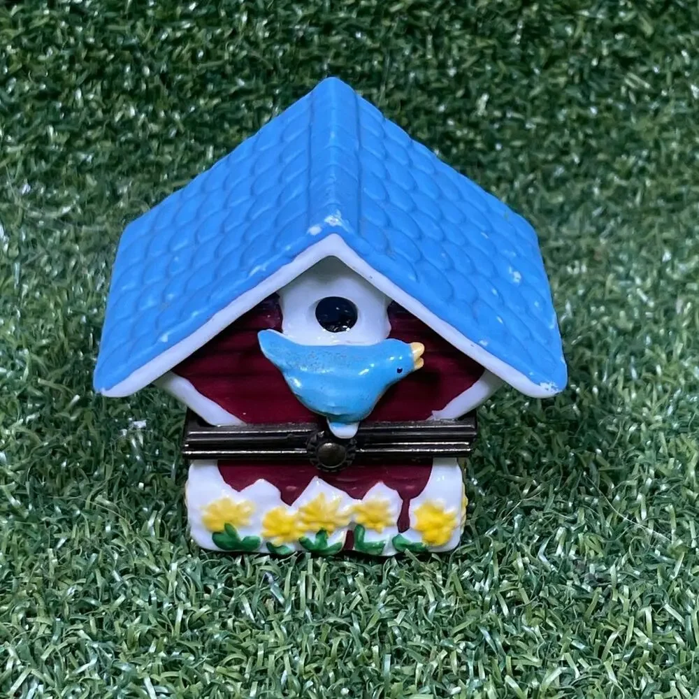 Midwest of Cannon Falls Birdhouse Shaped Ceramic Trinket Box